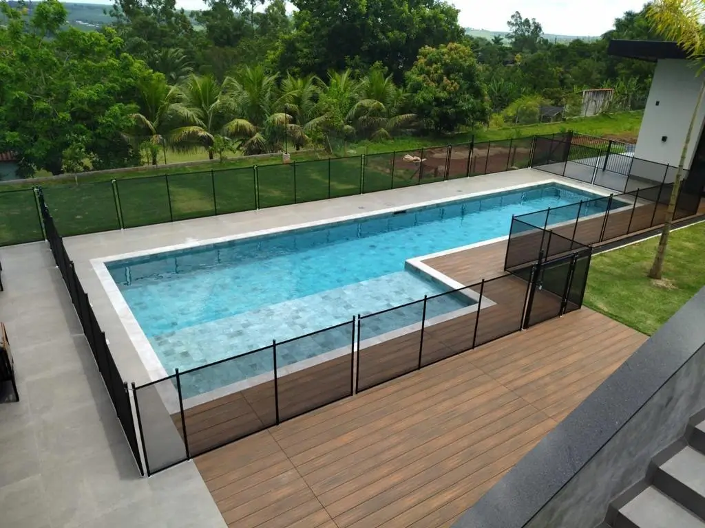 Cerca de proteção removível para piscina Preta